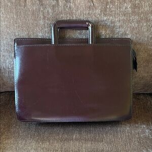 Sophisticated Dark Brown/Burgandy Leather Briefcase  Vintage  Unisex